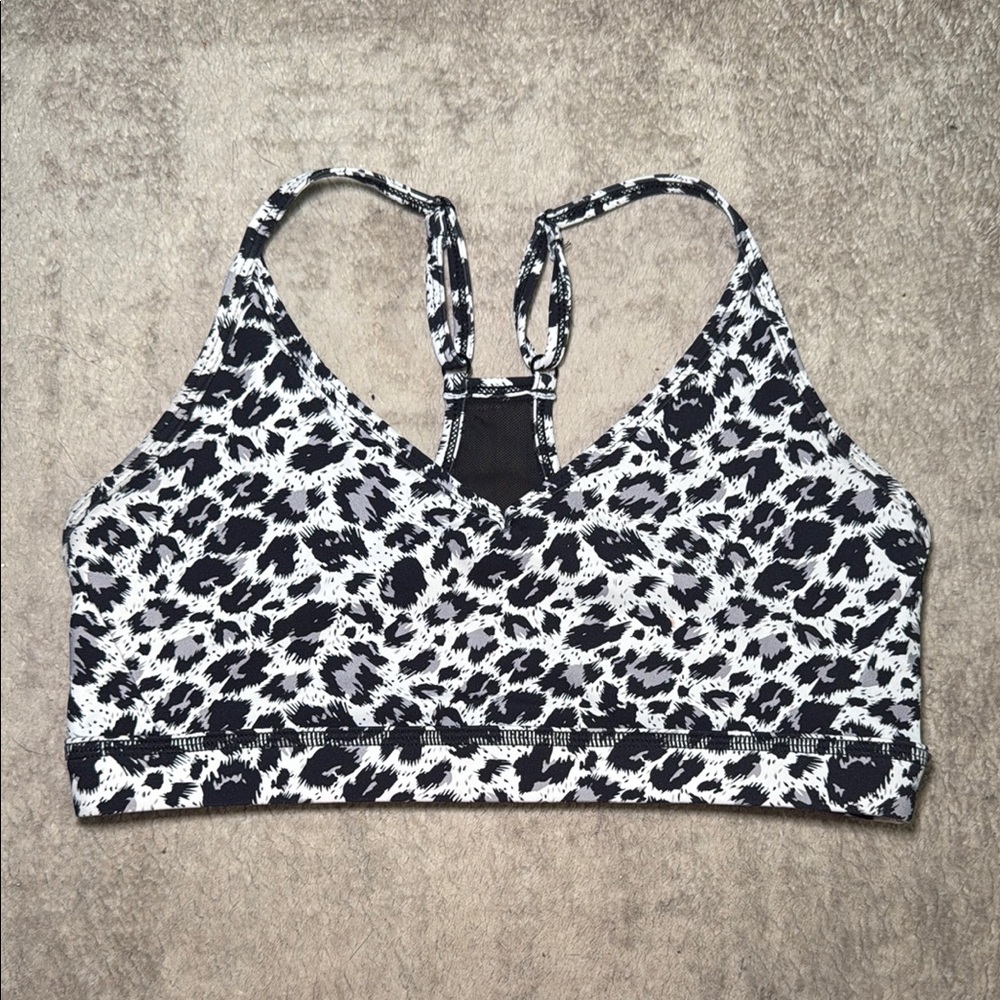 Zyia Active Animal Print Grid Mesh Racerback Sports Bra Size Medium